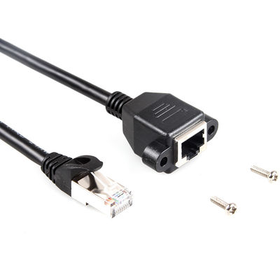 Stable Cat 6a Shielded Ethernet Cable , RJ45 Extension Cable With Screw Panel Mount