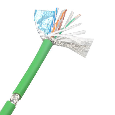 High Flexibility Cat 5e SFTP AWG26 PVC Green RJ45 Ethernet Cable For Industrial Applications