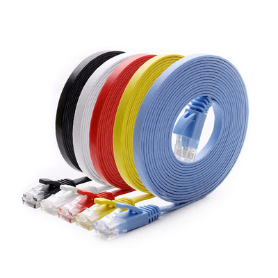 Stable Bare Copper Ethernet Cable Flat , Ultra Thin Cat 6 With RJ45 8P8C