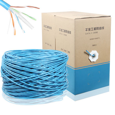 1000FT CCA CAT6 Internet Cable UTP Lan Cable 4PR 24AWG 0.48mm 305M Grey