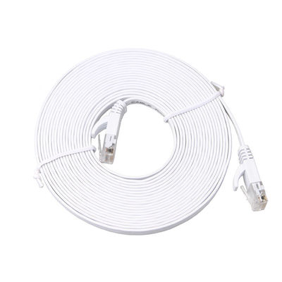 Modem Cat6 Solid Flat Patch Cable High Speed 30 AWG With Clips