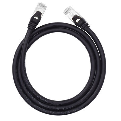 Black SFTP Cat6 Patch Cord Double Shielded 24AWG Pure Copper RJ45 Connector