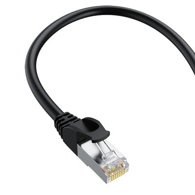 Black SFTP Cat6 Patch Cord Double Shielded 24AWG Pure Copper RJ45 Connector