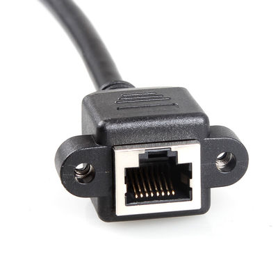 Stable Cat 6a Shielded Ethernet Cable , RJ45 Extension Cable With Screw Panel Mount