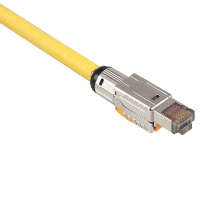 LSZH Ethernet Cat 8 Lan Cable S/FTP 22AWG Double Shielded Yellow Color