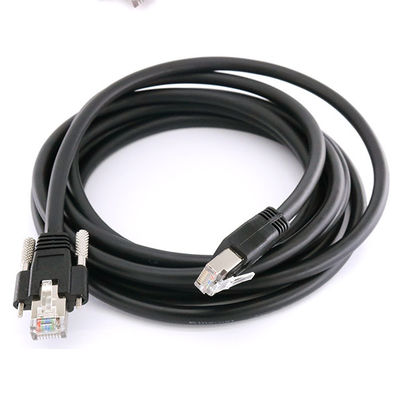 Cat6A Camera Industrial Ethernet Cable S/FTP RJ45 8P With Lock Screw GigE