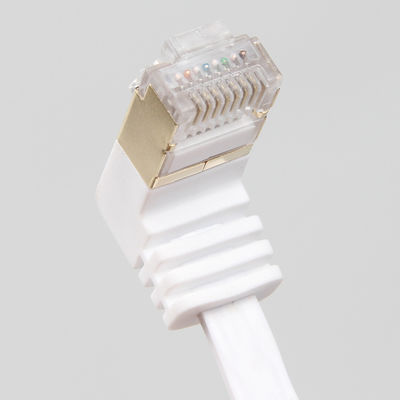 Stable White Flat Cat6 Ethernet Cable , Practical Gigabit Ethernet Cord