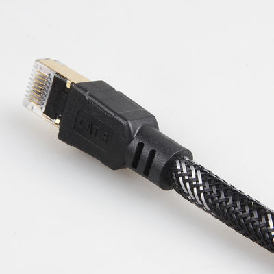 Outdoor Indoor Cat8 Patch Cable Nylon Braided 26AWG 40Gbps 2000MHz S/FTP