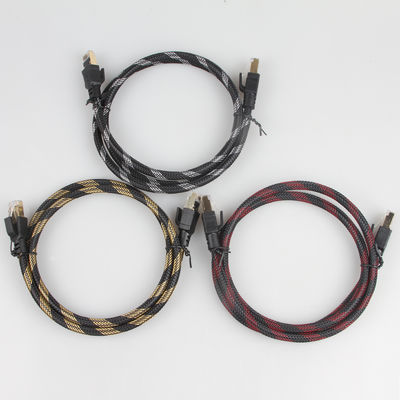 Outdoor Indoor Cat8 Patch Cable Nylon Braided 26AWG 40Gbps 2000MHz S/FTP