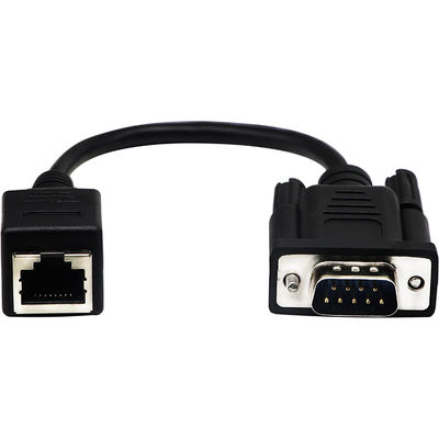 Cat5 Cat6 RJ45 To RS232 Cable , DB9 9 Pin Industrial Ethernet Cable Assemblies