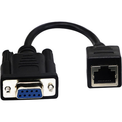 Cat5 Cat6 RJ45 To RS232 Cable , DB9 9 Pin Industrial Ethernet Cable Assemblies