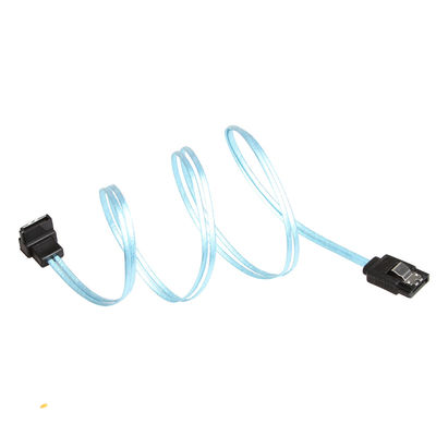 8 Inch Blue SATA 3 Extension Cable , Straight To Straight SATA 3 Cord