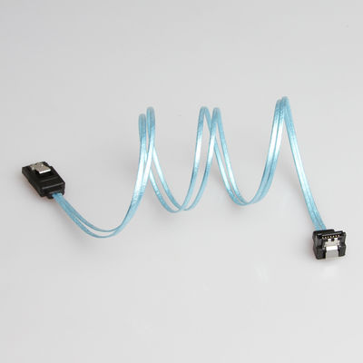 8 Inch Blue SATA 3 Extension Cable , Straight To Straight SATA 3 Cord