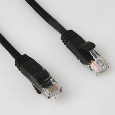 Black CCA UTP FTP Cat5e Patch Cord cable With RJ45 Male Connector