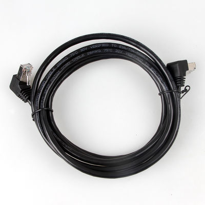 OEM Stable Cat7 Patch Cord 90 Degree To 270 Degree Upward Angled