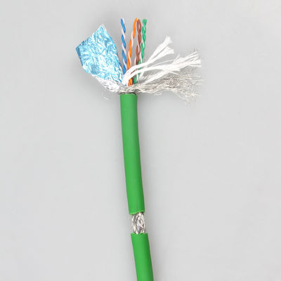 High Flexibility Cat 5e SFTP AWG26 PVC Green RJ45 Ethernet Cable For Industrial Applications